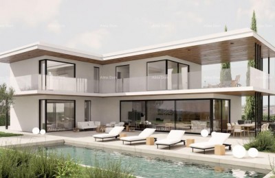 Kaštelir – moderne Villa mit Pool und Meerblick