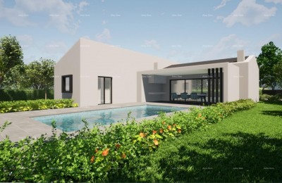 Projekt eines Hauses mit Schwimmbad in Kršan