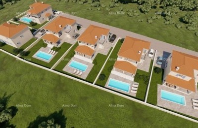 LIŽNJAN! VERKAUF EINER IM BAU BEFINDLICHEN VILLA MIT POOL.