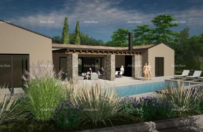 Verkauf - Baugrundstück mit Projekt für den Bau einer einstöckigen Villa, Žminj V1