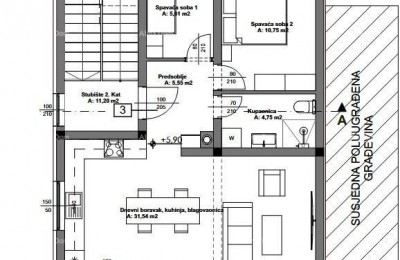 Zweizimmerwohnung an einem ruhigen Ort in der Nähe von Pula