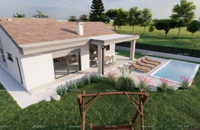 Zu verkaufen: Ein einstöckiges Haus mit Pool im Bau.
