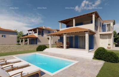 LIŽNJAN! VERKAUF EINER IM BAU BEFINDLICHEN VILLA MIT POOL.