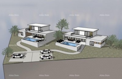 Motovun – Umgebung, Baugrundstück mit Projekt und Genehmigung.