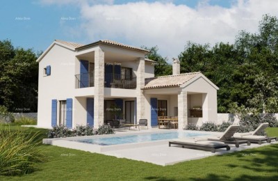 Haus mit Pool im Bau mit Blick auf die Učka – Gemeinde Pićan