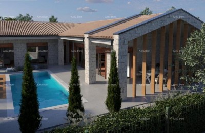 BAUGRUNDSTÜCK MIT PROJEKT FÜR EINE MODERNE ISTRA-VILLA, Buje